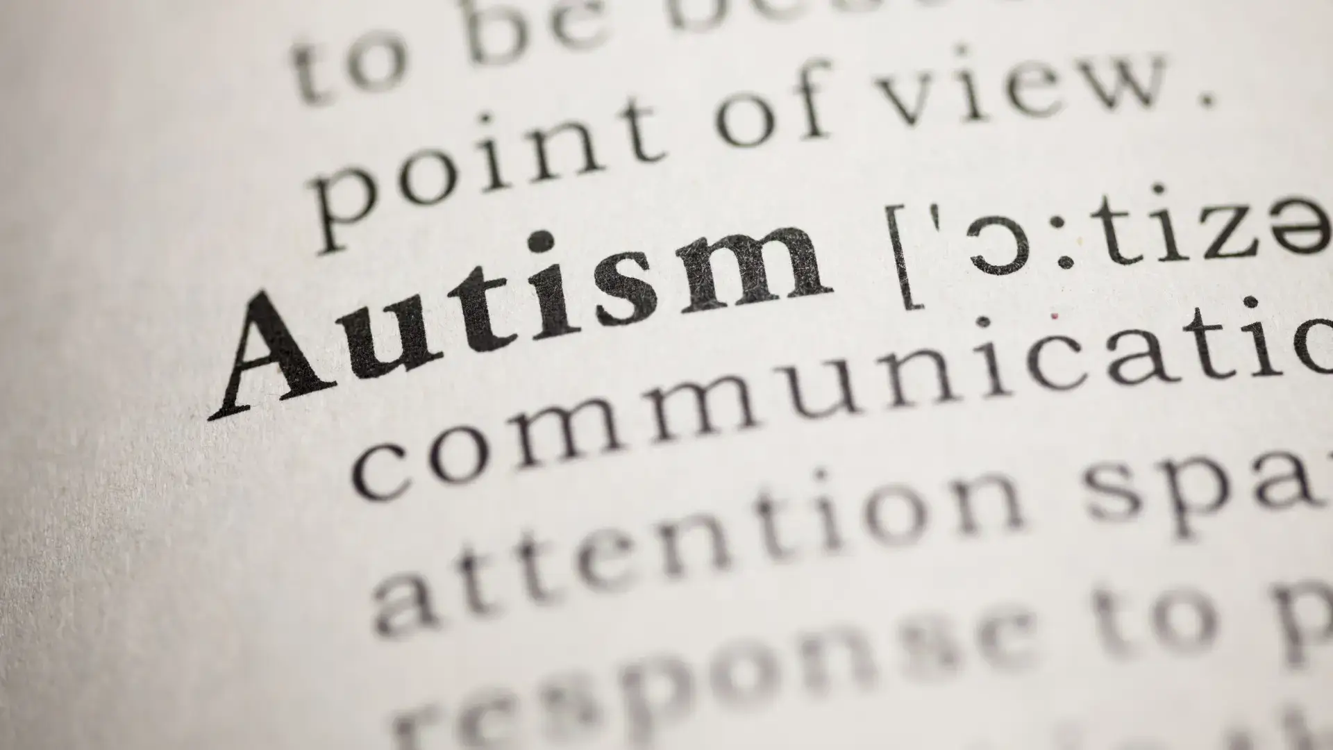 Early Signs of Autism - Blog - First Bridge Education (1) Focus on a dictionary page with the word Autism in bold